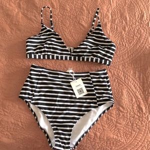 Cupshe Striped High-waisted Bikini
